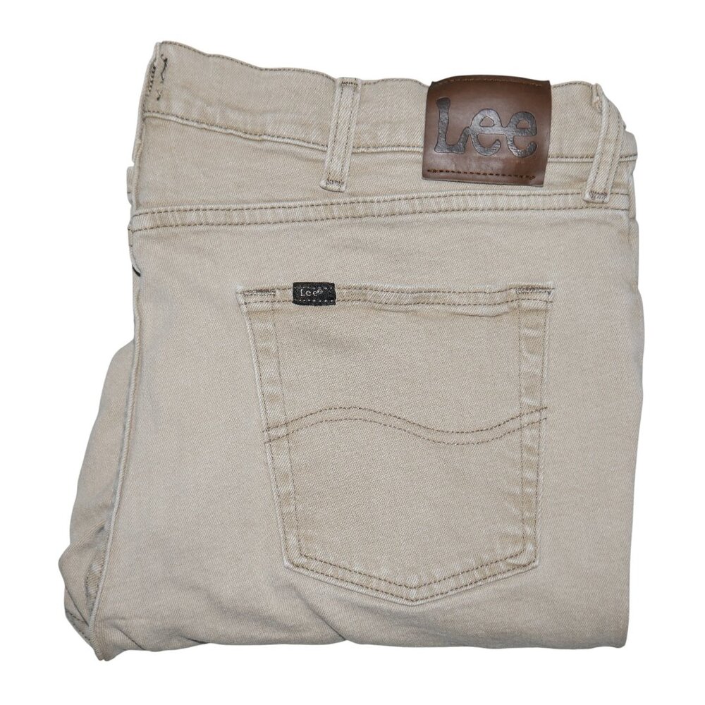 LEE Men's Size 40x32 Stretch Denim Jeans Beige/Tan Vintage